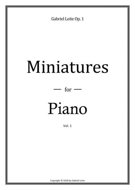 Miniatures For Piano Solo Sheet Music