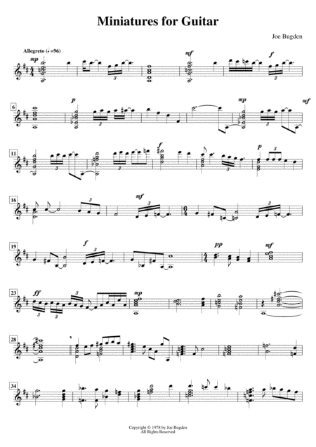 Free Sheet Music Miniatures78 For Solo Guitar