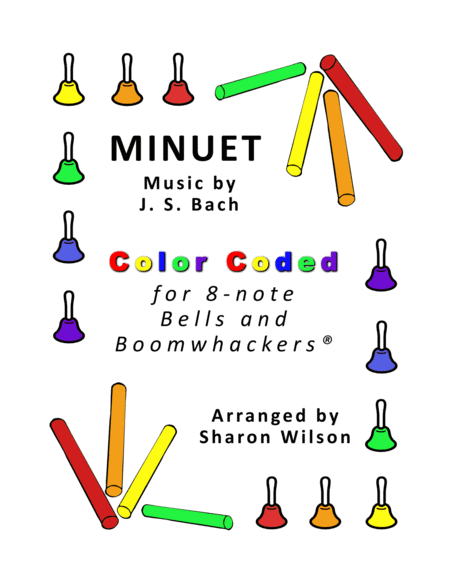 Free Sheet Music Minuet For 8 Note Bells And Boomwhackers With Color Coded Notes
