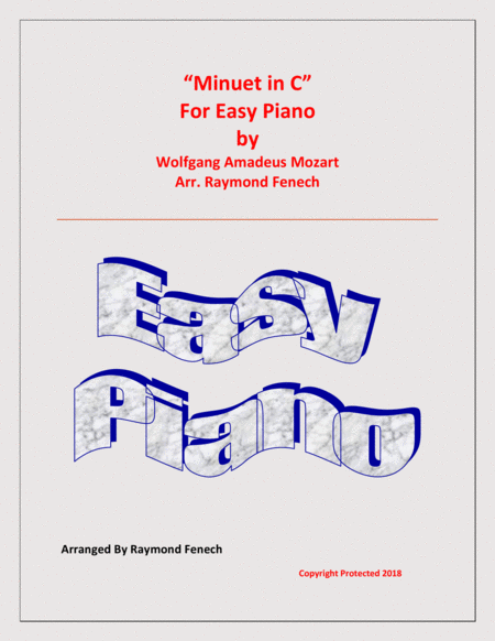 Minuet In C W A Mozart Easy Piano Sheet Music