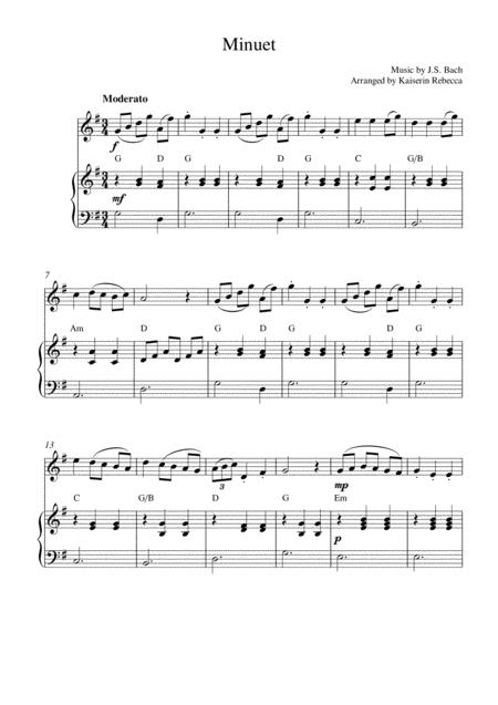 Free Sheet Music Minuet In G Major Oboe Solo And Piano Accompaniment