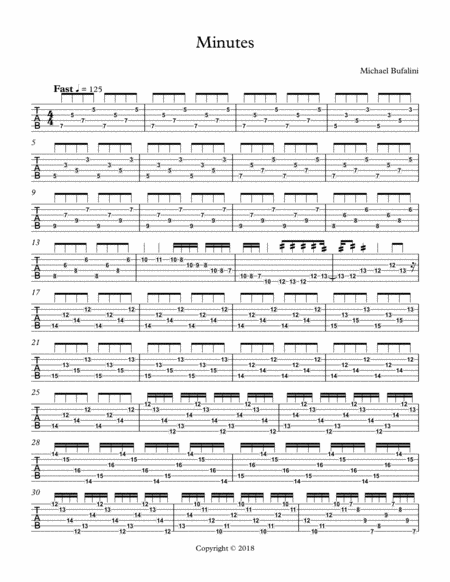 Minutes Sheet Music