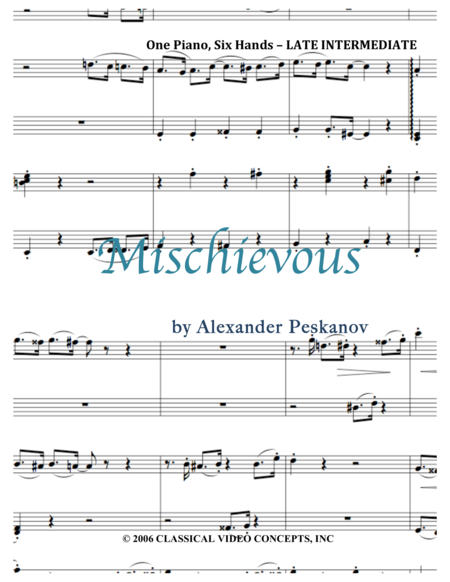 Mischievous Piano Trio 1 Piano 6 Hands Sheet Music