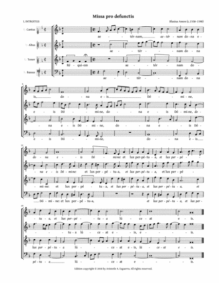 Missa Pro Defunctis Amon Sheet Music