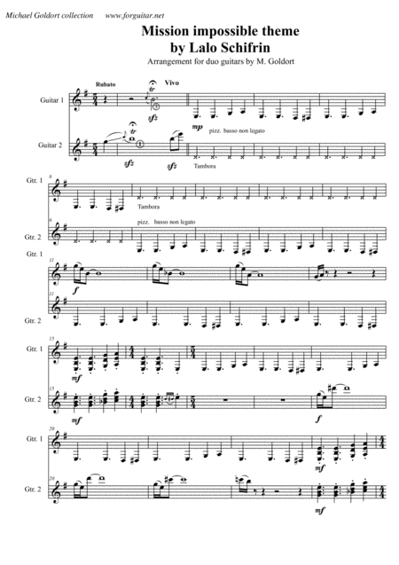 Mission Impossible Theme Mission Accomplished Sheet Music