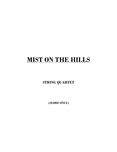 Mist On The Hills String Quartet Score Only Sheet Music