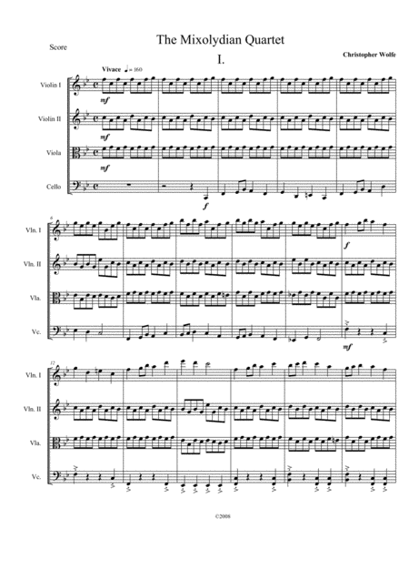 Free Sheet Music Mixolydian Quartet Strings