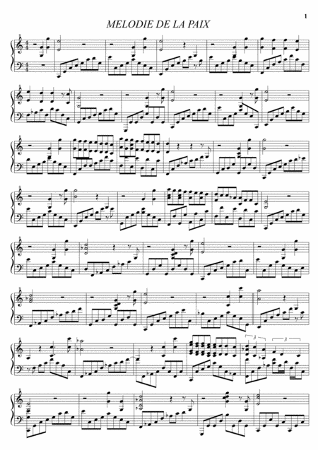 Free Sheet Music Mlodie De La Paix