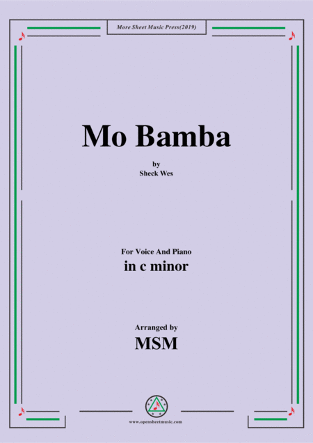 Mo Bamba In C Minor For Voice And Piano Sheet Music