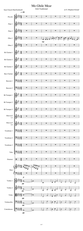 Free Sheet Music Mo Ghile Mear