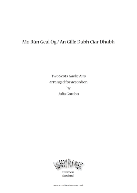 Mo Rn Geal G An Gille Dubh Ciar Dhubh Sheet Music