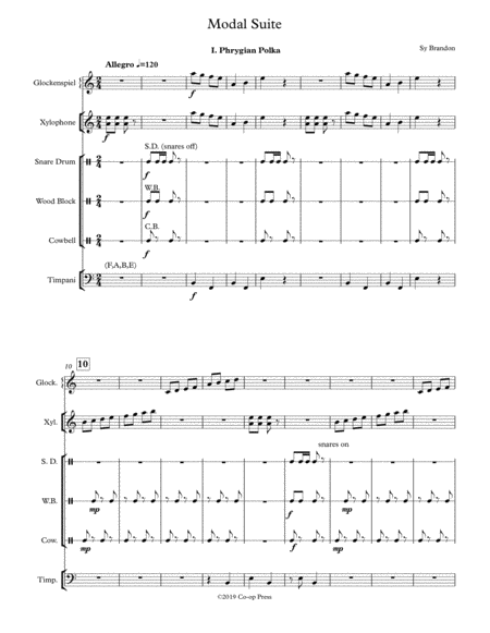 Free Sheet Music Modal Suite For Percussion Sextet