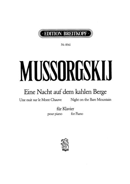 Free Sheet Music Modest Mussorgsky Night On Bald Mountain Original Complete Version Piano Solo