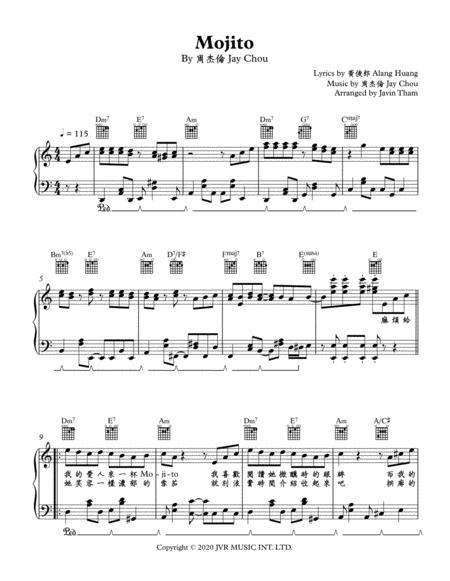 Free Sheet Music Mojito