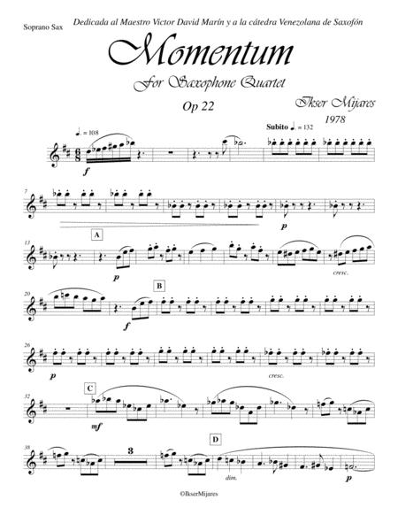 Momentum Op 22 Soprano Sax Sheet Music