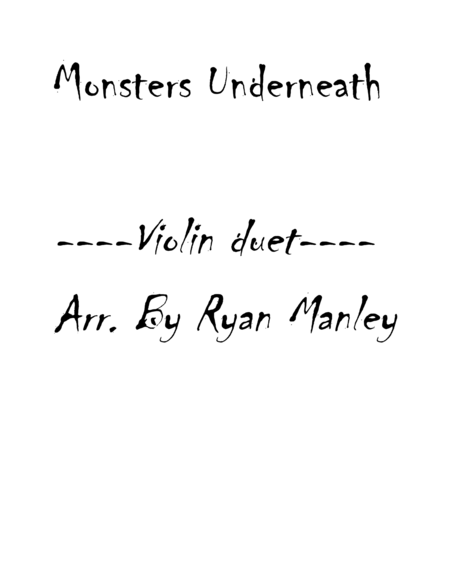 Monsters Underneath Sheet Music