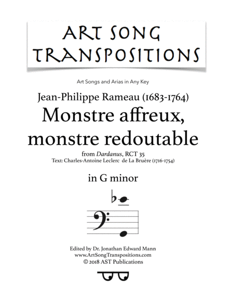 Monstre Affreux Monstre Redoutable G Minor Sheet Music