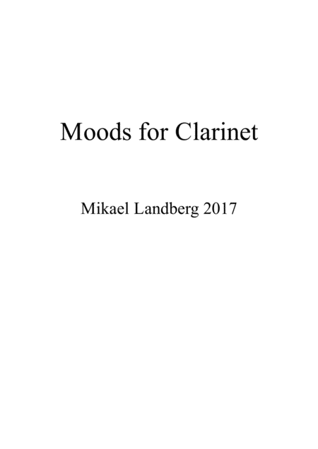 Moods For Clarinet Sheet Music