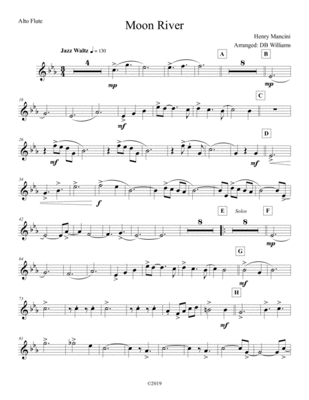 Moon River Alto Flute Sheet Music