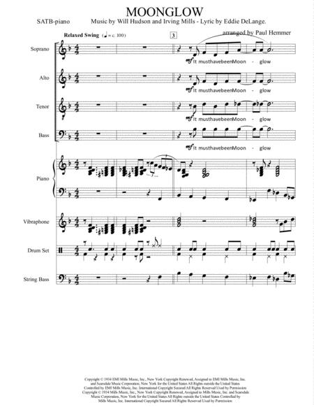 Free Sheet Music Moonglow Full Score And Combo Parts For The Satb Arrangement