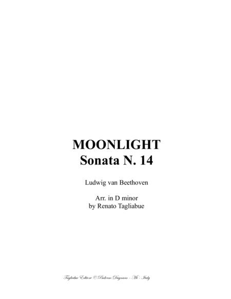 Moonlight Sonata 1st Mov Arr In D Minor Easy Piano Sheet Music