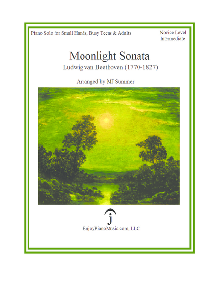 Moonlight Sonata Beethoven For Small Hands Busy Teens Adults Sheet Music