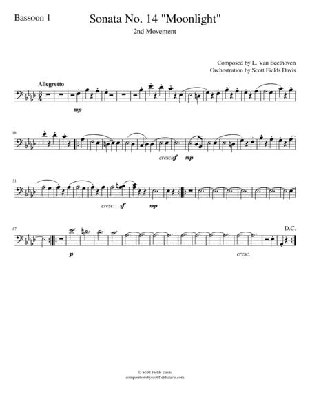 Moonlight Sonata Movement Ii For Orchestra Bassoon I Part Sheet Music