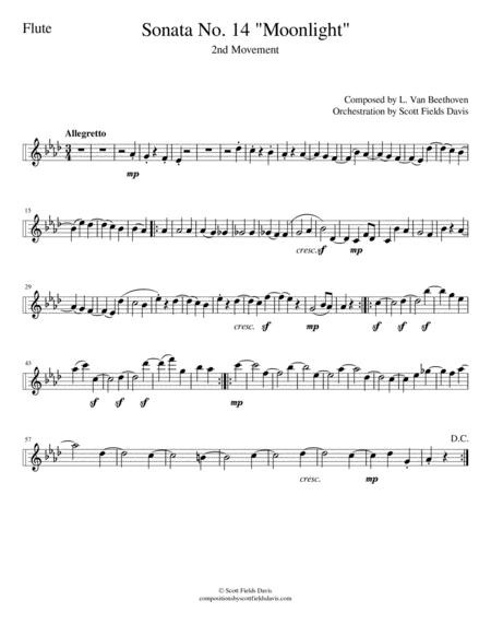 Free Sheet Music Moonlight Sonata Movement Ii For Orchestra Flute Part