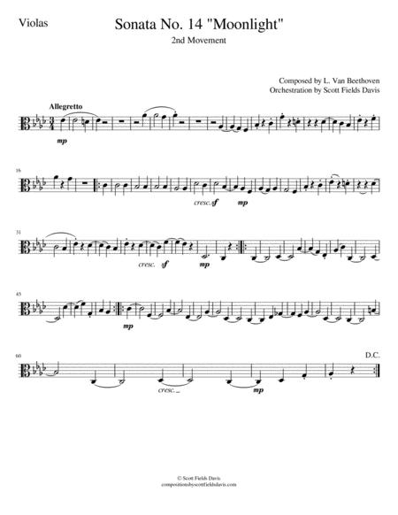 Free Sheet Music Moonlight Sonata Movement Ii For Orchestra Viola Part