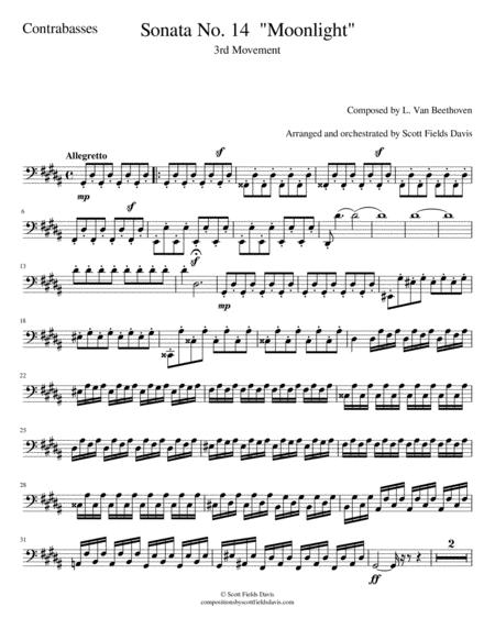 Free Sheet Music Moonlight Sonata Movement Iii For Orchestra Double Bass Part