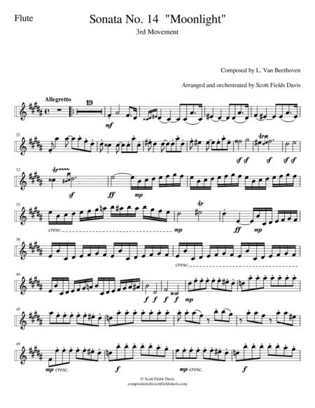 Moonlight Sonata Movement Iii For Orchestra Flute Part Sheet Music