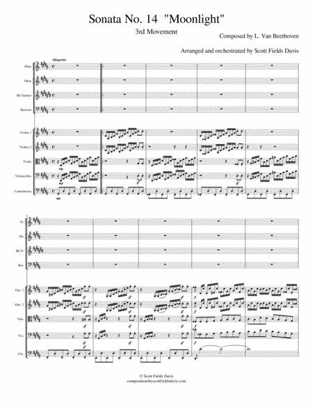 Free Sheet Music Moonlight Sonata Movement Iii For Orchestra