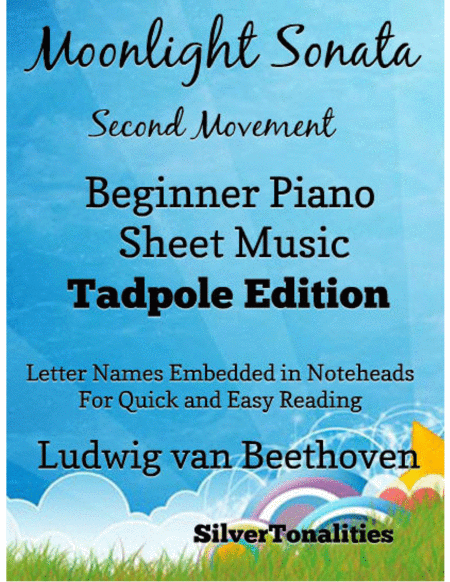 Moonlight Sonata Second Movement Beginner Piano Sheet Music Tadpole Edition Sheet Music