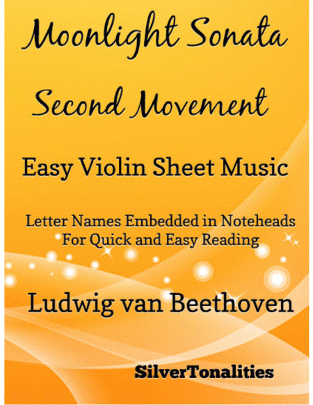 Free Sheet Music Moonlight Sonata Second Movement Easy Violin Sheet Music