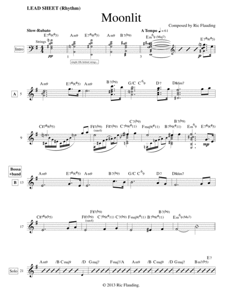 Free Sheet Music Moonlit Lead Sheet