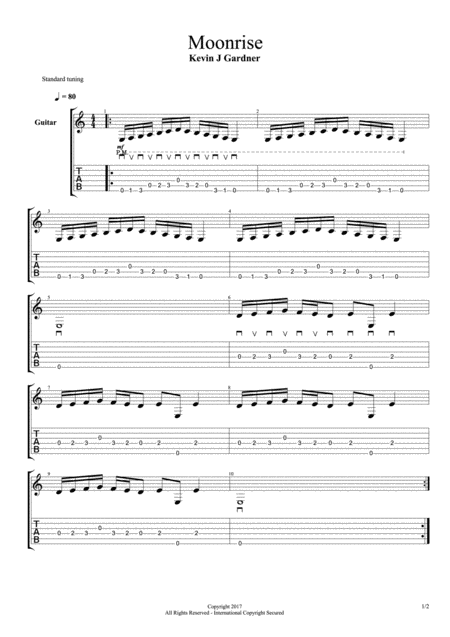 Moonrise Tablature Sheet Music