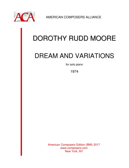 Free Sheet Music Moore Dream And Variations