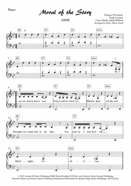 Free Sheet Music Moral Of The Story