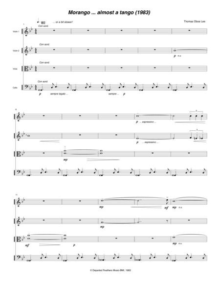 Morango Almost A Tango 1983 Full Score Sheet Music