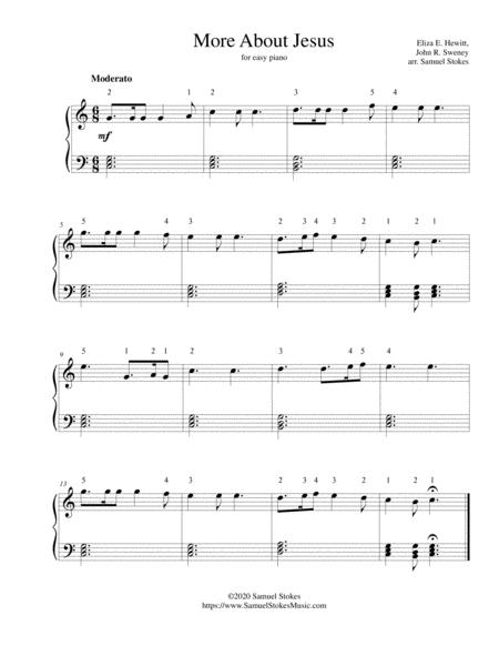 More About Jesus For Easy Piano Sheet Music