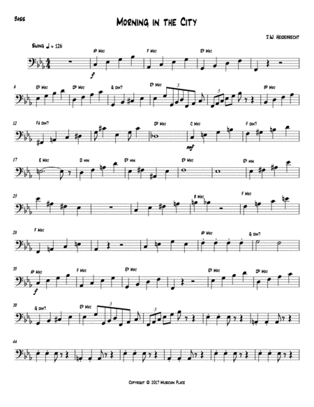 Free Sheet Music Morning In The City Bass