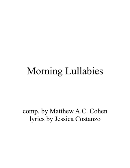 Morning Lullabies Sheet Music