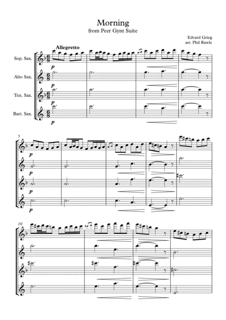 Morning Peer Gynt Sheet Music