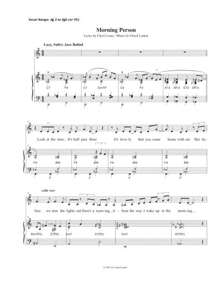 Free Sheet Music Morning Person