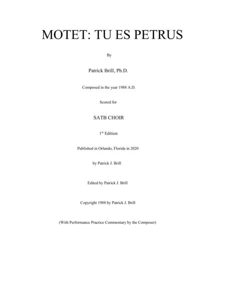 Free Sheet Music Motet Tu Es Petrus