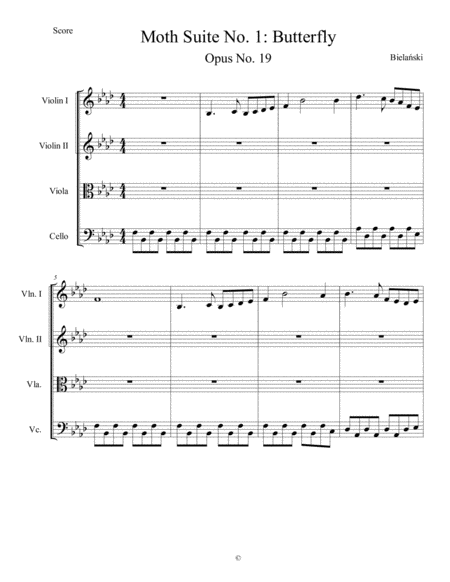 Free Sheet Music Moth Suite No 1 Butterfly