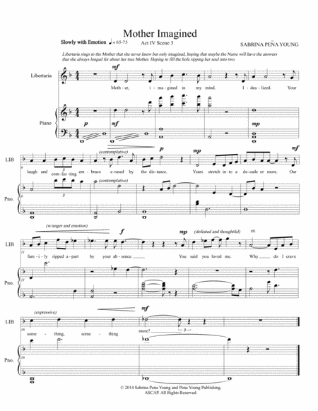 Free Sheet Music Mother Imagined For Soprano And Piano