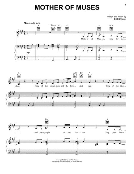Free Sheet Music Mother Of Muses