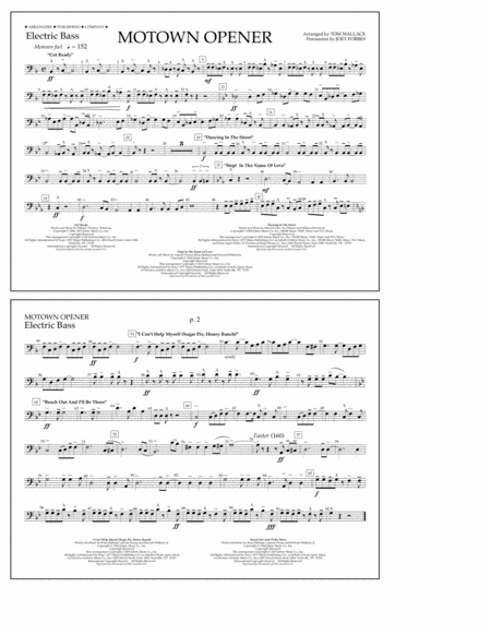 Motown Theme Show Opener Arr Tom Wallace Electric Bass Sheet Music