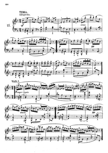 Mozart 6 Variations On An Allegretto In F Major K 54 Original Version Sheet Music